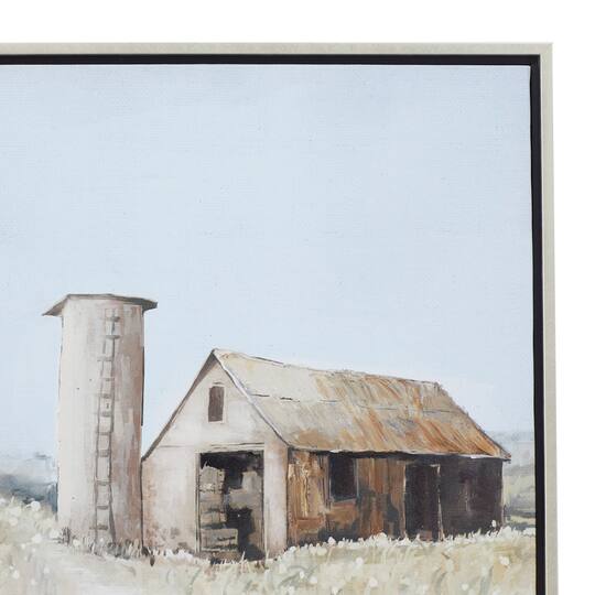 Brown Polystone Modern Farmhouse Framed Wall Art, 48" x 32" x 2"